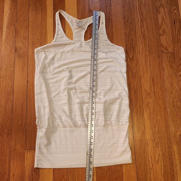 White Prana Ambrosia Racerback Tank, Athleisure Beach Breathable Workout Sz S - Picture 6 of 9